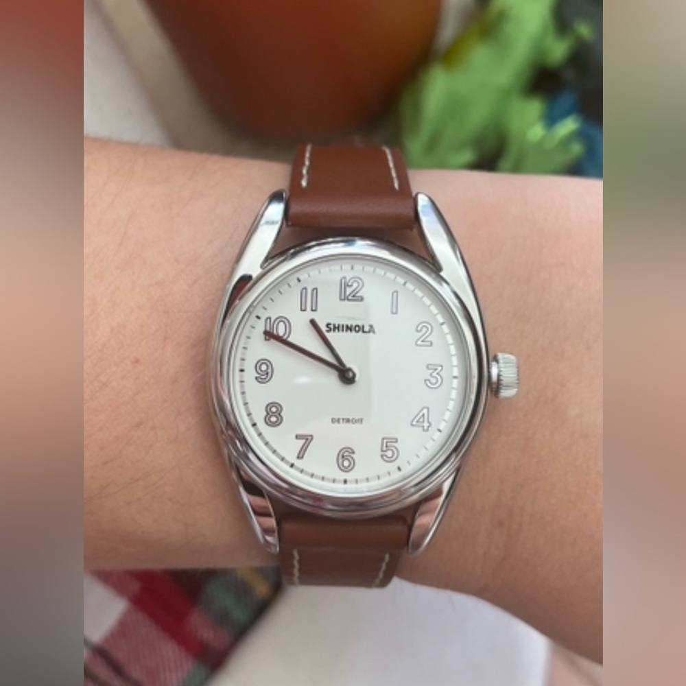 Shinola Brown Leather Strap Watch - “The Derby” 30mm